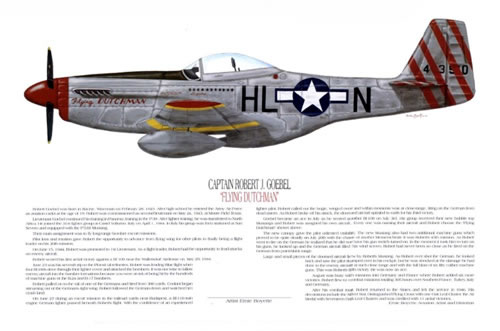 "P-51 Ace, Robert Goebel" - Ernie Boyette - World War II Aviation Art